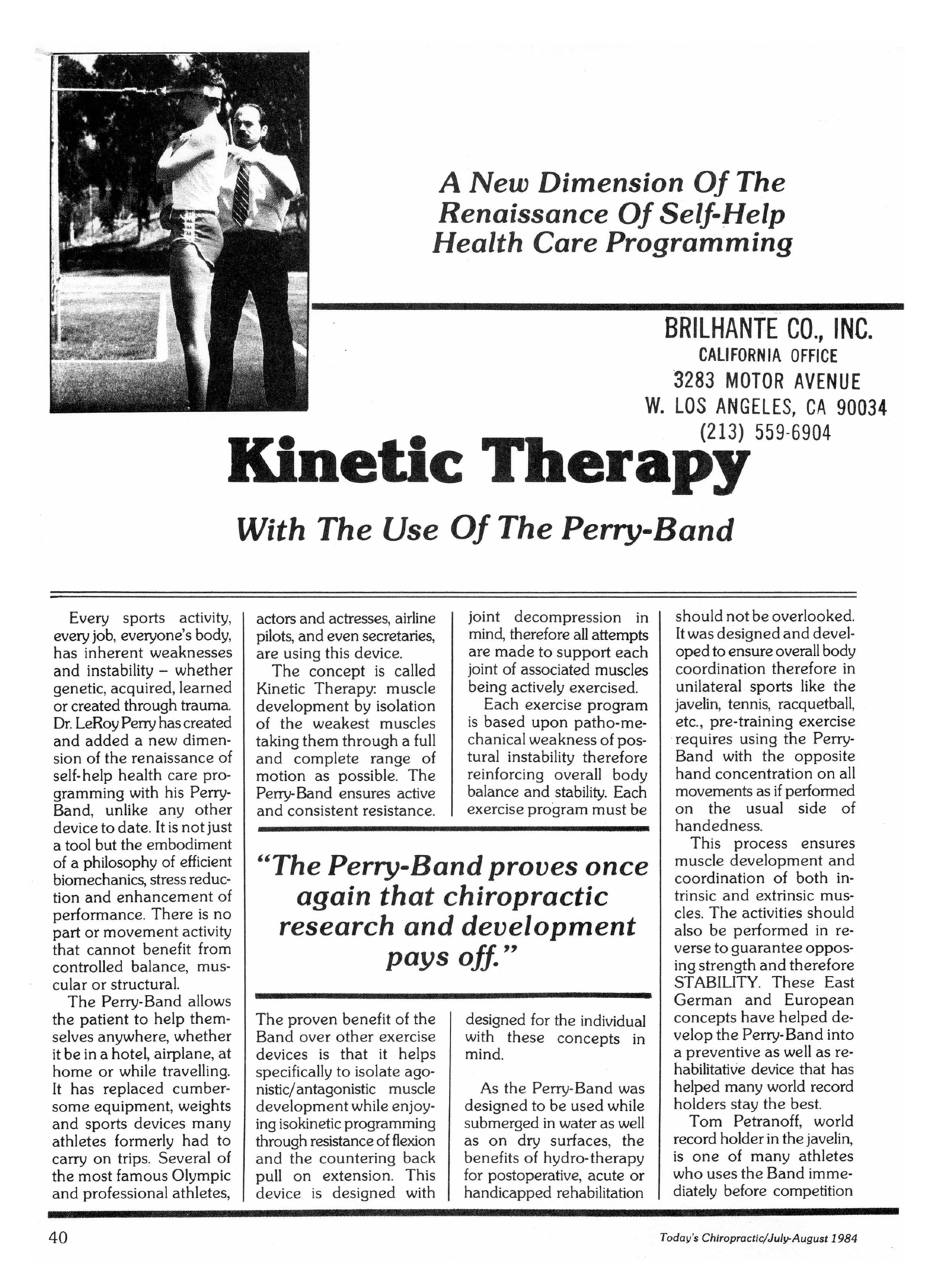 kinetic therapy spinal band dr leroy perry dc